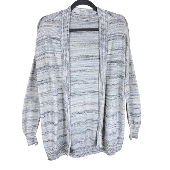 Haven Well Within Gray Cream Organic Cotton Spacedye Open Cardigan Size M - Picture 3 of 7